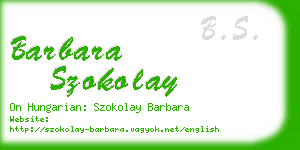 barbara szokolay business card